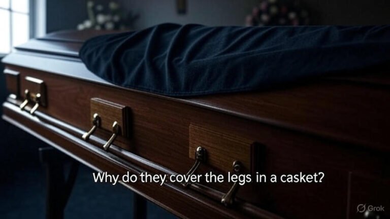 why do they cover the legs in a casket